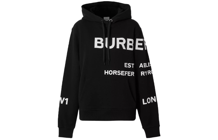 (Women) Burberry Black Hoodie with Horseferry Print SS21 Collection 80407671