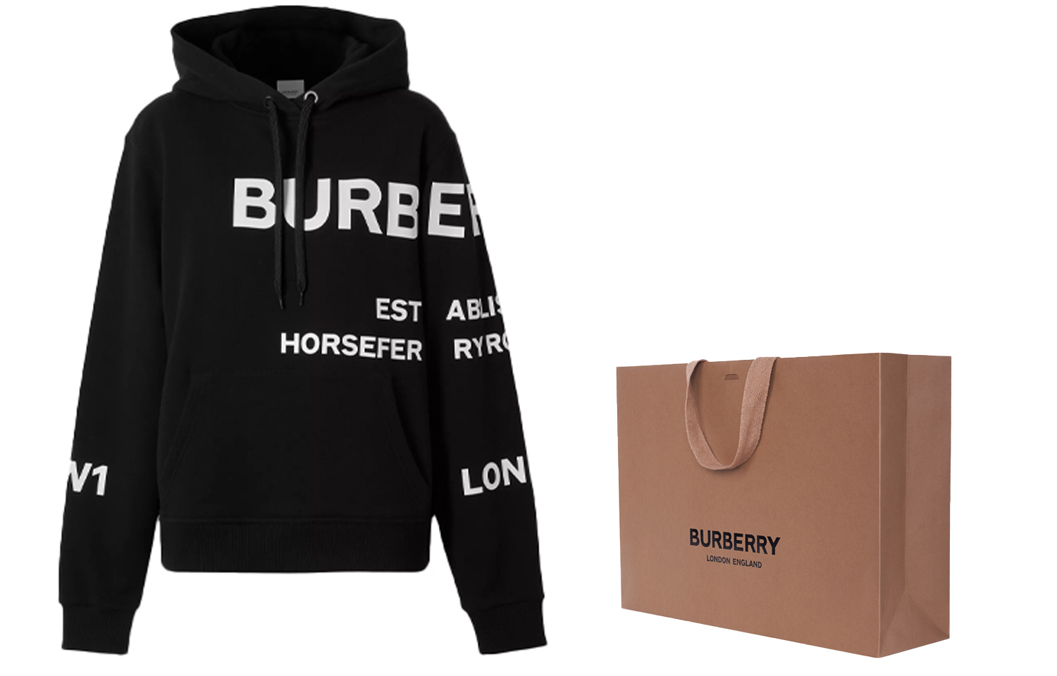 (Women) Burberry Black Hoodie with Horseferry Print SS21 Collection 80407671 圖 3