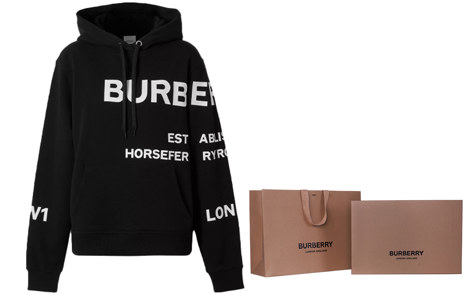 (Women) Burberry Black Hoodie with Horseferry Print SS21 Collection 80407671 圖 4