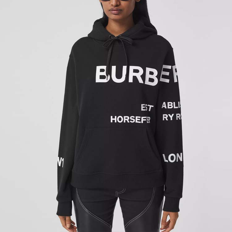 (Women) Burberry Black Hoodie with Horseferry Print SS21 Collection 80407671 圖 5