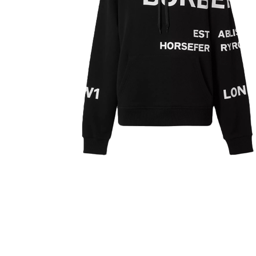 (Women) Burberry Black Hoodie with Horseferry Print SS21 Collection 80407671 圖 9