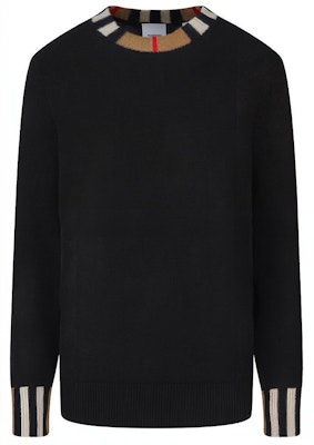(W) バーバリー ブラック アイコン ストライプ ニット セーター 80732111 Buy (W) バーバリー ブラック アイコン ストライプ ニット セーター 80732111