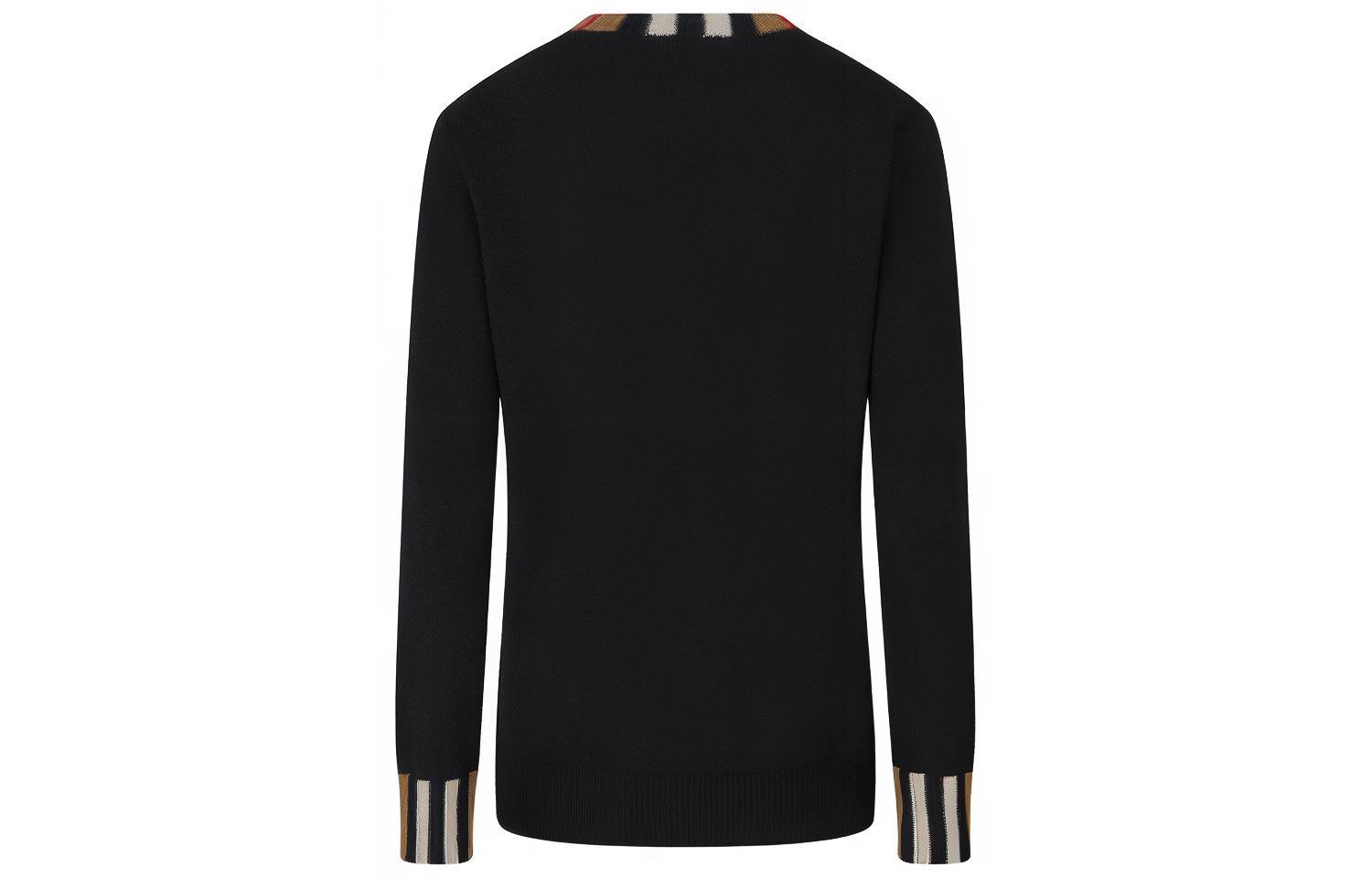 Lookbook (W) バーバリー ブラック アイコン ストライプ ニット セーター 80732111