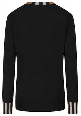 (W) バーバリー ブラック アイコン ストライプ ニット セーター 80732111 Lookbook (W) バーバリー ブラック アイコン ストライプ ニット セーター 80732111
