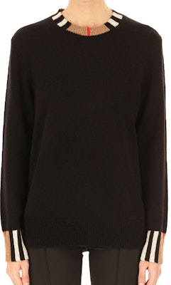 (W) バーバリー ブラック アイコン ストライプ ニット セーター 80732111 Purchase (W) バーバリー ブラック アイコン ストライプ ニット セーター 80732111