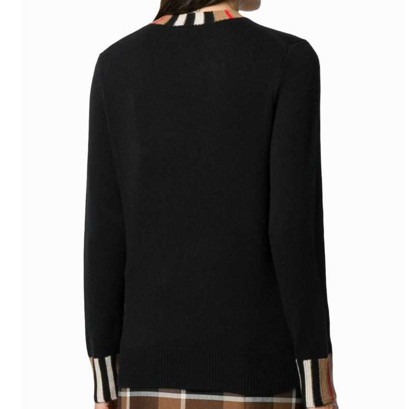 Cheap (W) バーバリー ブラック アイコン ストライプ ニット セーター 80732111