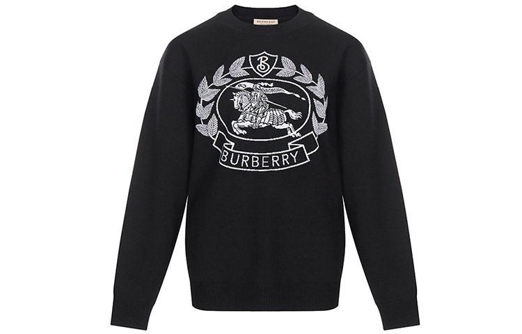 (Women) Burberry Black Jacquard Wool Knit Sweater 80083341