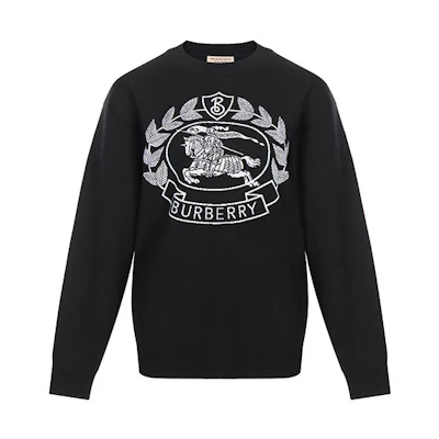 (Women) Burberry Black Jacquard Wool Knit Sweater 80083341