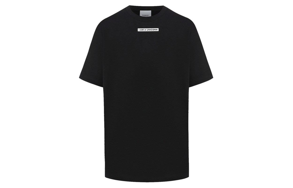 (Women) Burberry Black Letter Print Cotton Short Sleeve T-Shirt. 80171151