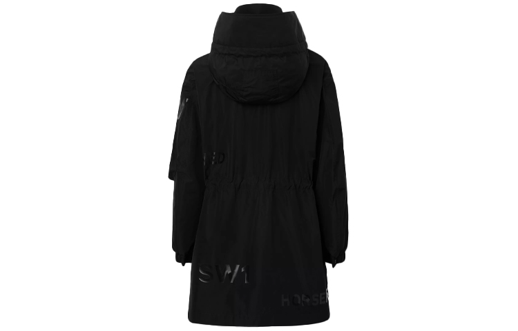 (Women) Burberry Black Letter Print Hooded Coat 80294691 圖 3