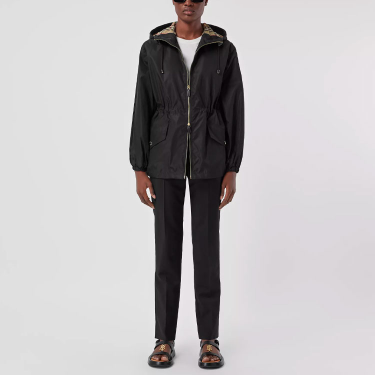 Shop (W) Burberry 黑色輕便連帽抽繩腰身外套 80429011
