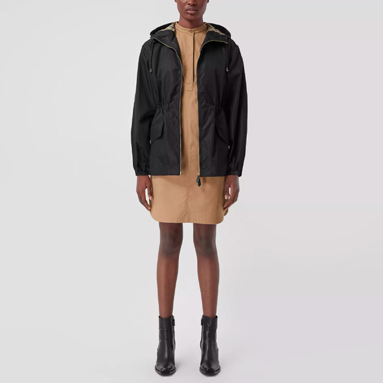 Purchase (W) Burberry 黑色輕便連帽抽繩腰身外套 80429011