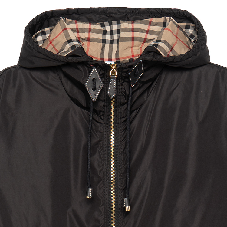 Cheap (W) Burberry 黑色輕便連帽抽繩腰身外套 80429011