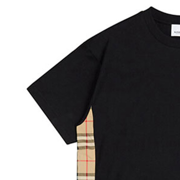 (Women) Burberry Black Logo Patch Check Print Oversized T-Shirt 80245451 圖 6