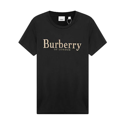 (Women) Burberry Black Logo Print Cotton Crewneck Oversized T-Shirt. 80205761