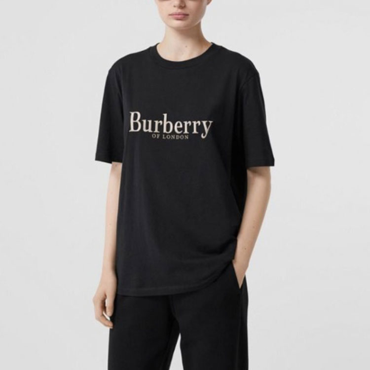 (Women) Burberry Black Logo Print Cotton Crewneck Oversized T-Shirt. 80205761 圖 4
