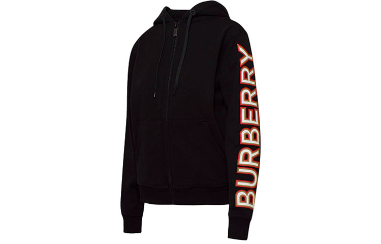 (Women) Burberry Black Logo Print Long Sleeve Loose Fit Hooded Jacket 80366911 圖 4