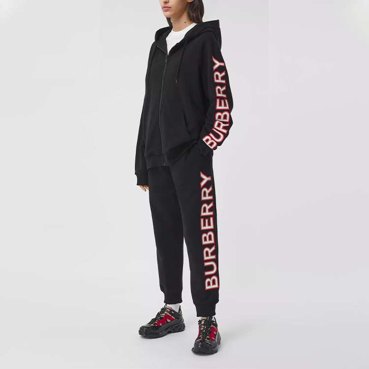 (Women) Burberry Black Logo Print Long Sleeve Loose Fit Hooded Jacket 80366911 圖 5