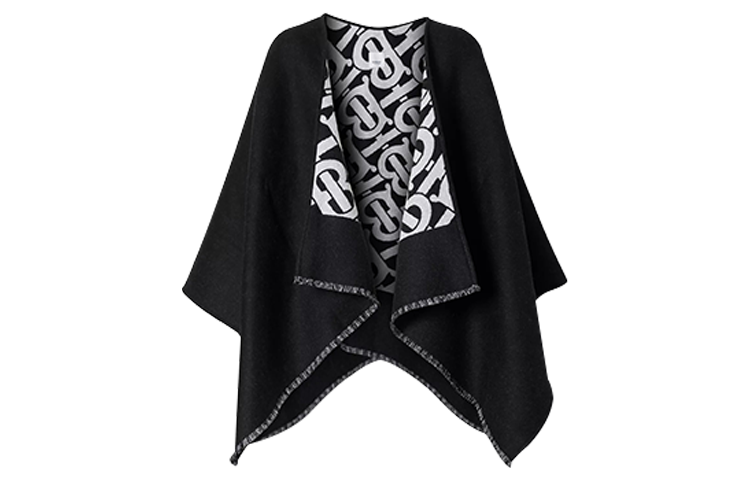 Order (W) Burberry 黑色印花Logo開襟披肩外套 80217951