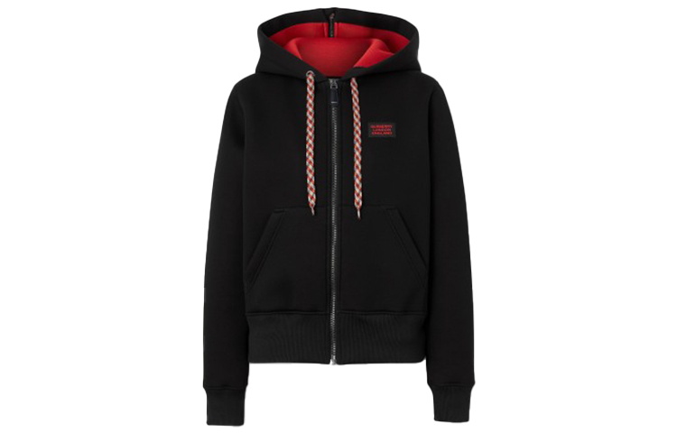(Women) Burberry Black Logo Zip Hoodie Jacket 80189191 圖 2