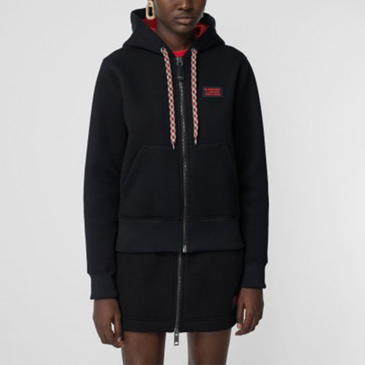 (Women) Burberry Black Logo Zip Hoodie Jacket 80189191 圖 4