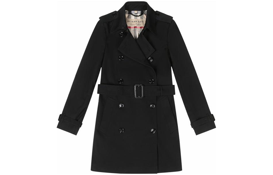 (Women) Burberry Black Long Double-Breasted Trench Coat 40470411