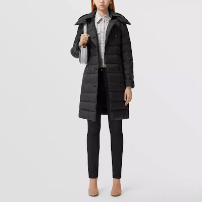 (Women) Burberry Black Long Down Coat with Detachable Hood 80446801 Lookbook (Women) Burberry Black Long Down Coat with Detachable Hood 80446801