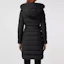 Shop (Women) Burberry Black Long Down Coat with Detachable Hood 80446801