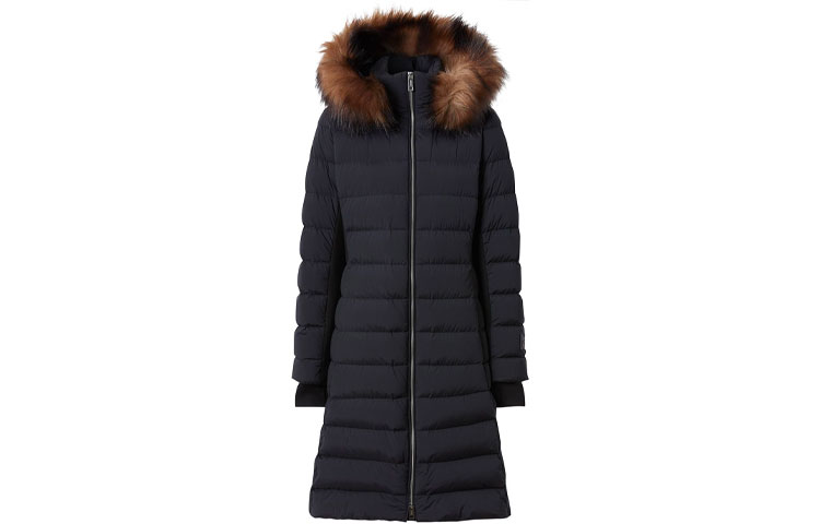 (Women) Burberry Black Long Hooded Down Jacket Casual Style 80218831