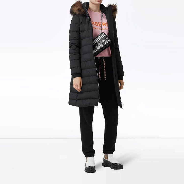 (Women) Burberry Black Long Hooded Down Jacket Casual Style 80218831 圖 4