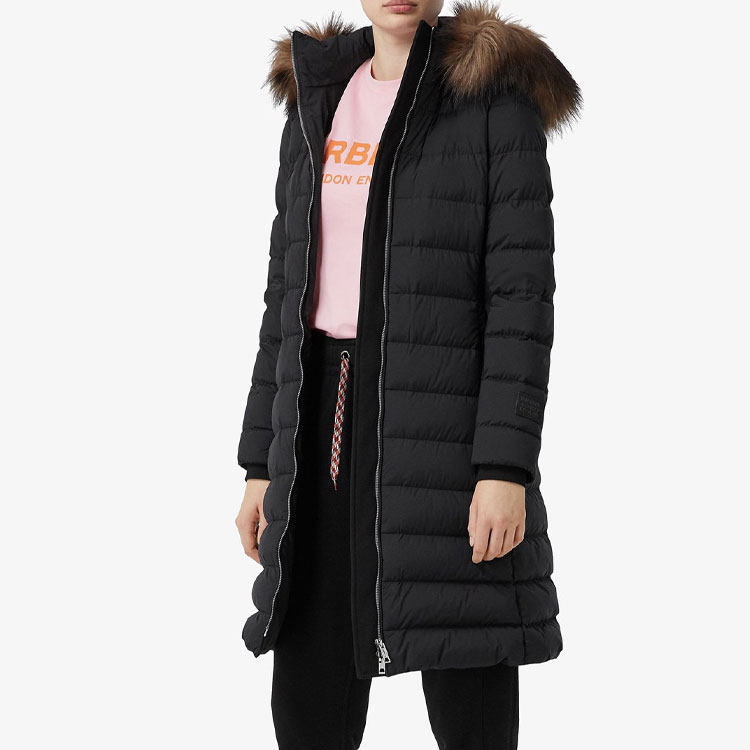 (Women) Burberry Black Long Hooded Down Jacket Casual Style 80218831 圖 5