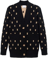 (Women) Burberry Black Loose-Fit Full-Logo Cardigan Sweater 80210331 (Women) Burberry Black Loose-Fit Full-Logo Cardigan Sweater 80210331