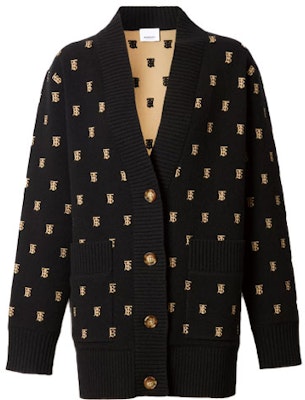 (Women) Burberry Black Loose-Fit Full-Logo Cardigan Sweater 80210331 Order (Women) Burberry Black Loose-Fit Full-Logo Cardigan Sweater 80210331
