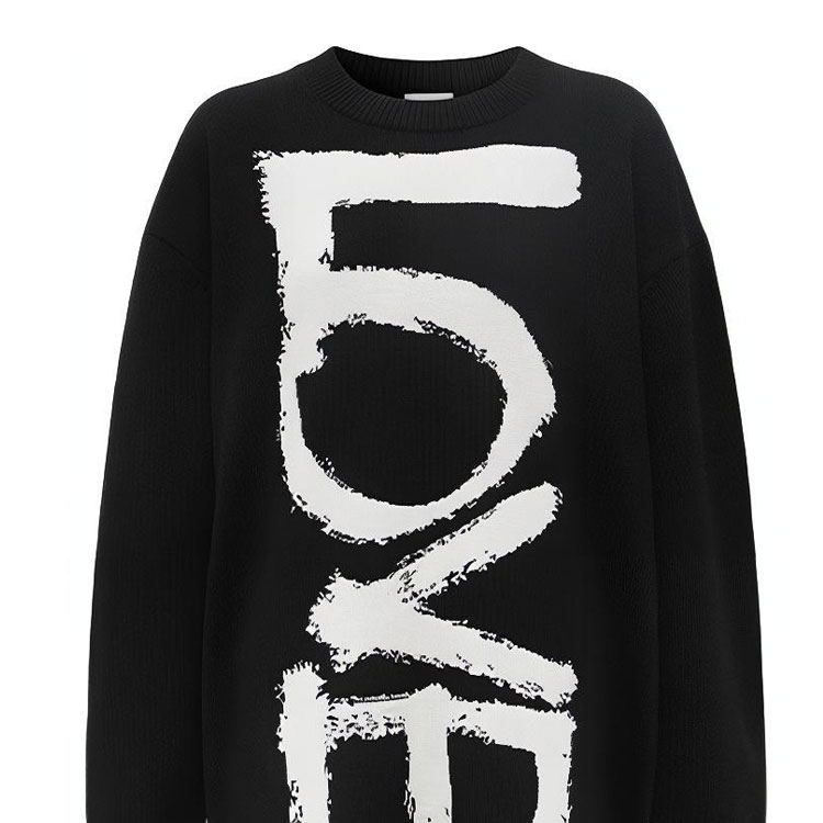 Details for (W) Burberry Sweater Corak Cinta Hitam Kain Wol Rajut 80372281