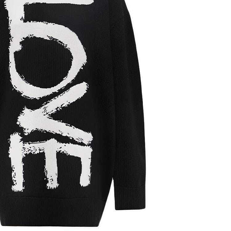 Sizing (W) Burberry Sweater Corak Cinta Hitam Kain Wol Rajut 80372281