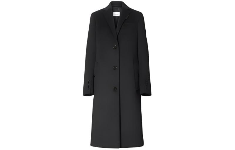 (Women) Burberry Black Mid-Length Wool Cashmere Coat 80227791