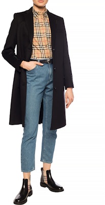 (W) Burberry Hitam Mantel Wol Kasmir Panjang Sedang 80227791 Lookbook (W) Burberry Hitam Mantel Wol Kasmir Panjang Sedang 80227791