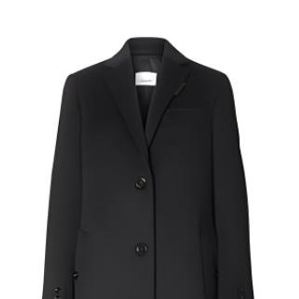 Details for (W) バーバリー ブラック ミドル丈 ウール カシミアコート 80227791