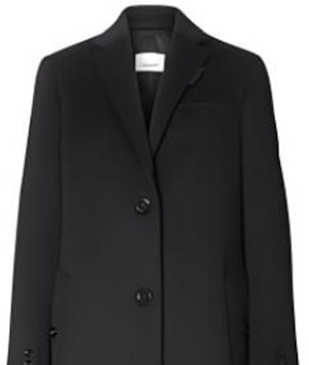 (W) Burberry Hitam Mantel Wol Kasmir Panjang Sedang 80227791 Details for (W) Burberry Hitam Mantel Wol Kasmir Panjang Sedang 80227791