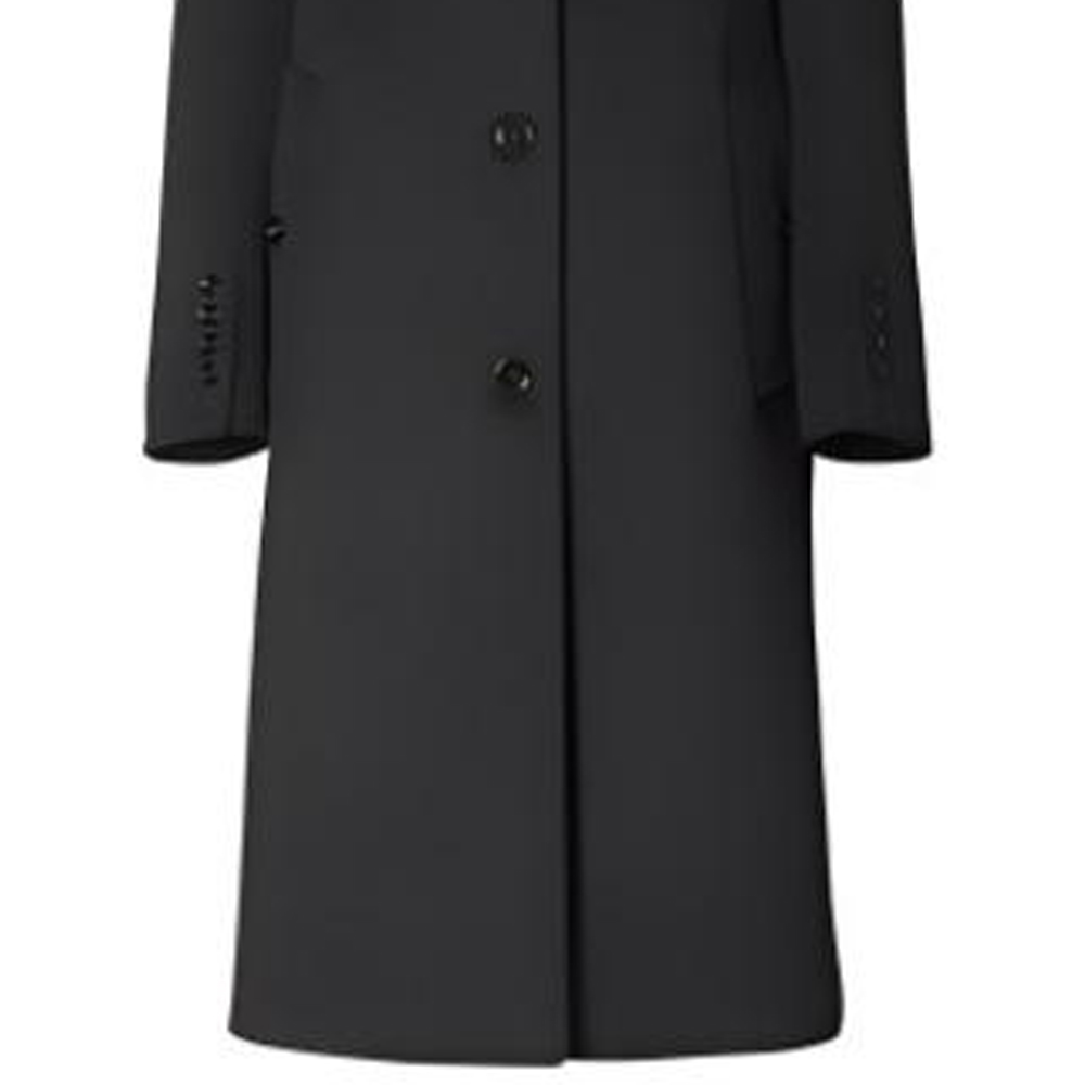 Sizing (W) バーバリー ブラック ミドル丈 ウール カシミアコート 80227791