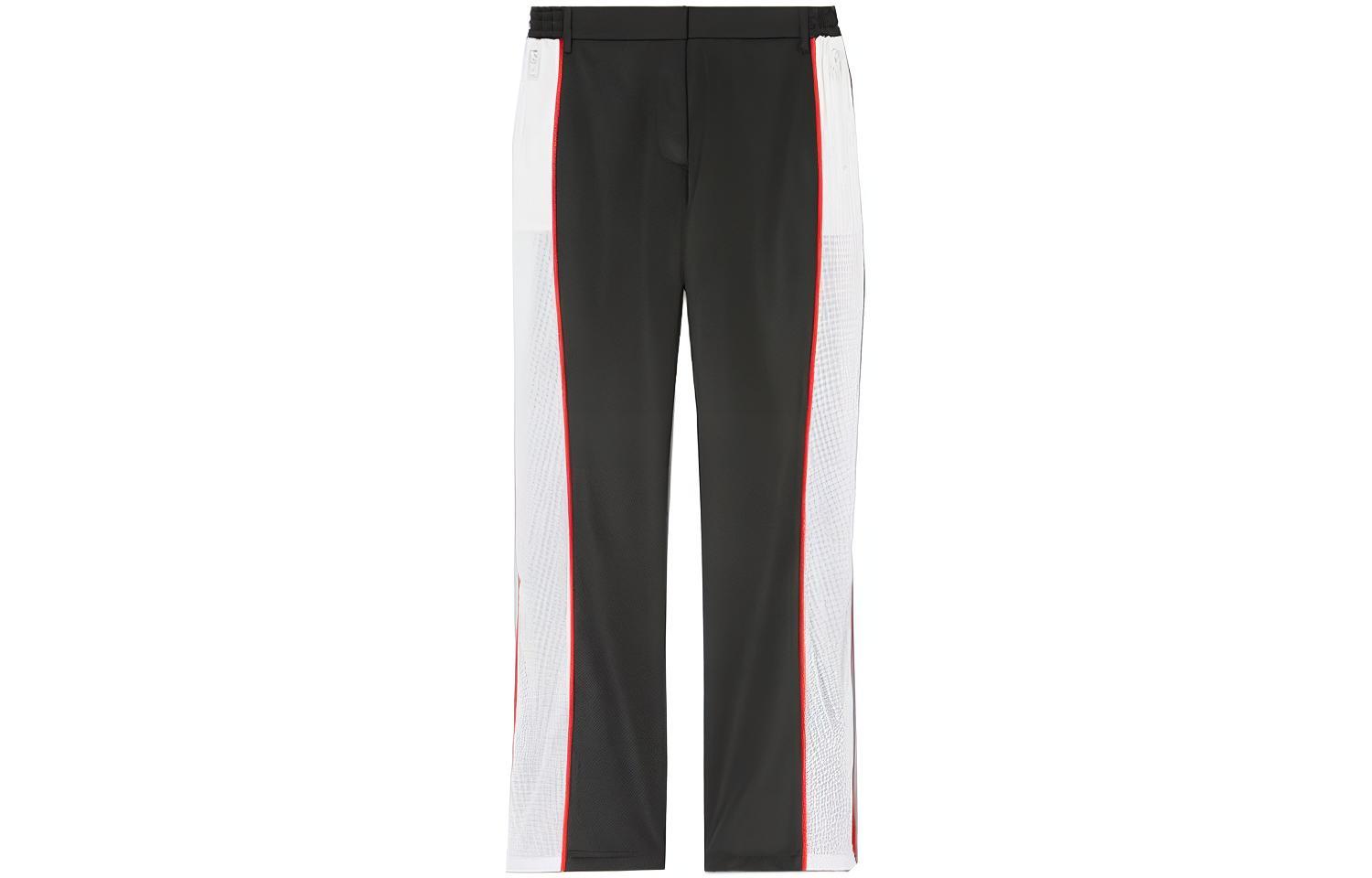 (Women) Burberry Black Mid-Rise Slim Knit Joggers with Patchwork Design 80219841