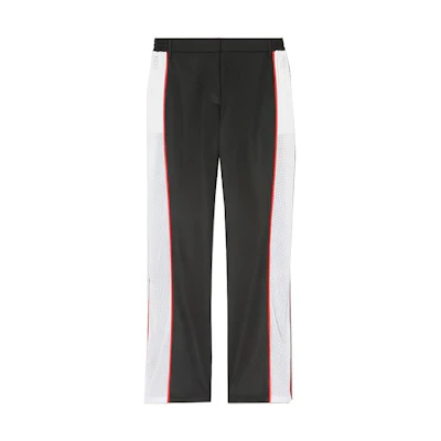 (Women) Burberry Black Mid-Rise Slim Knit Joggers with Patchwork Design 80219841