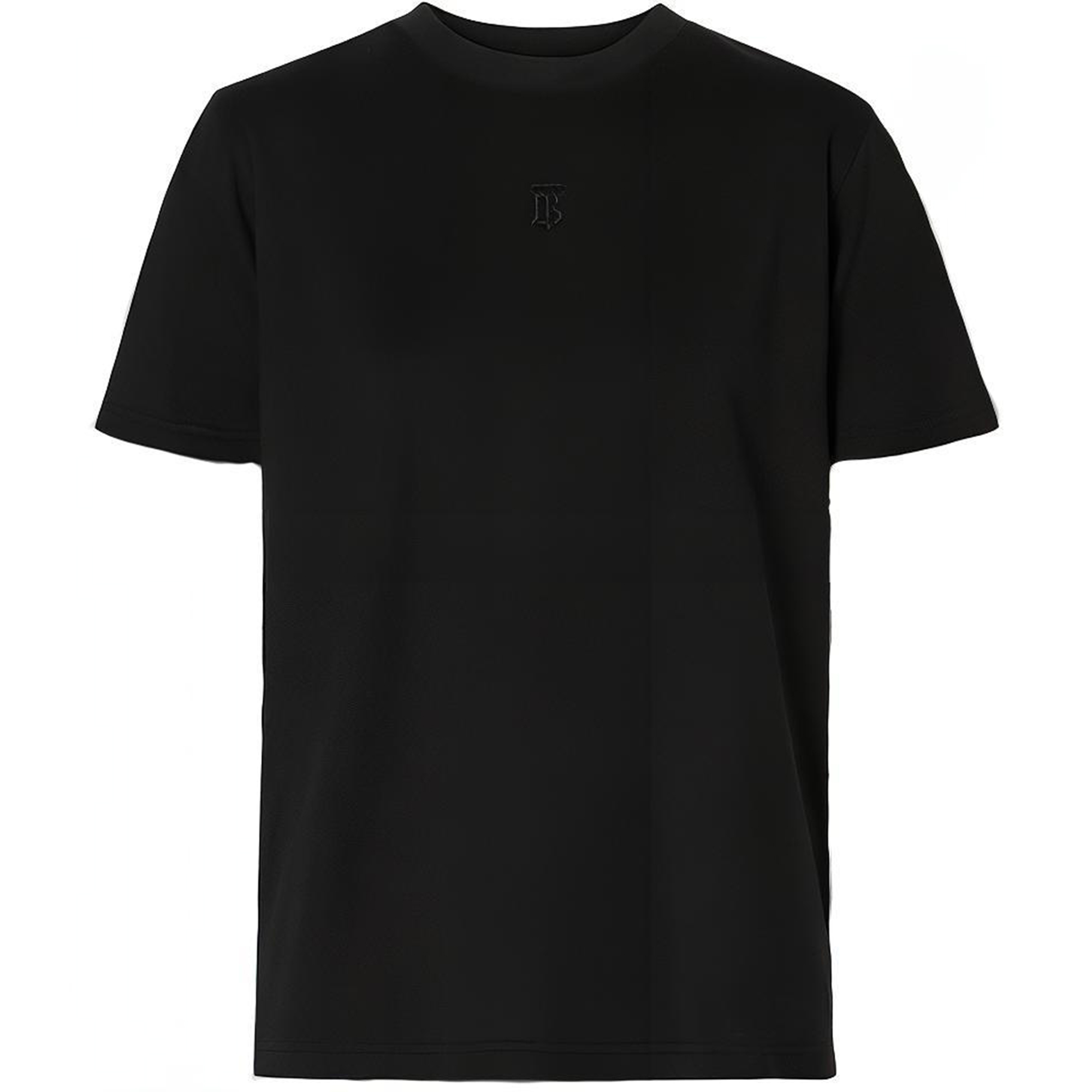 (Women) Burberry Black Monogram Motif Embroidered Cotton T-Shirt 80171211