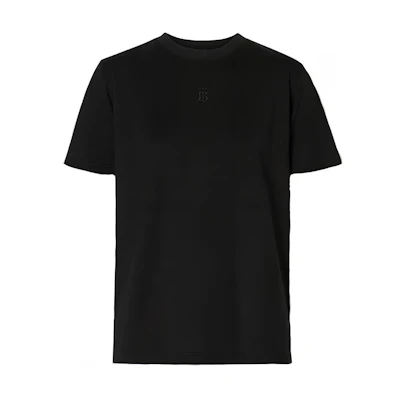 (Women) Burberry Black Monogram Motif Embroidered Cotton T-Shirt 80171211