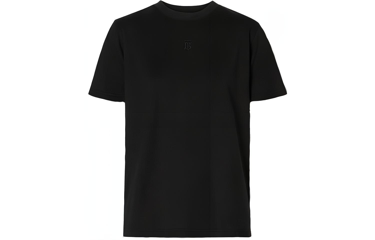 (Women) Burberry Black Monogram Motif Embroidered Cotton T-Shirt 80171211 圖 2