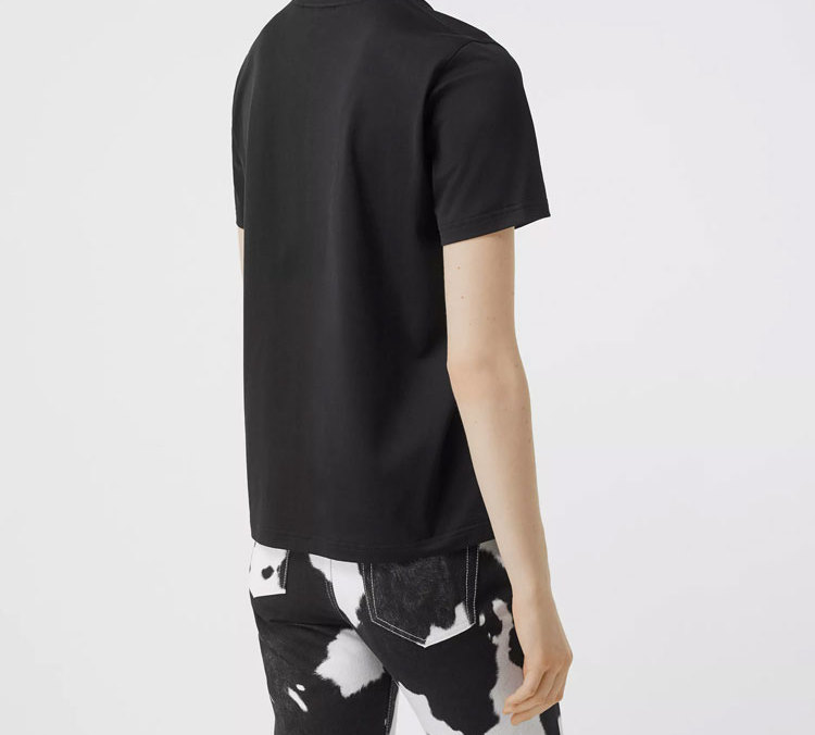 (Women) Burberry Black Monogram Motif Embroidered Cotton T-Shirt 80171211 圖 6