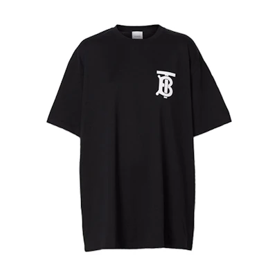 (Women) Burberry Black Monogram Motif Oversized Logo Print T-shirt 80174721