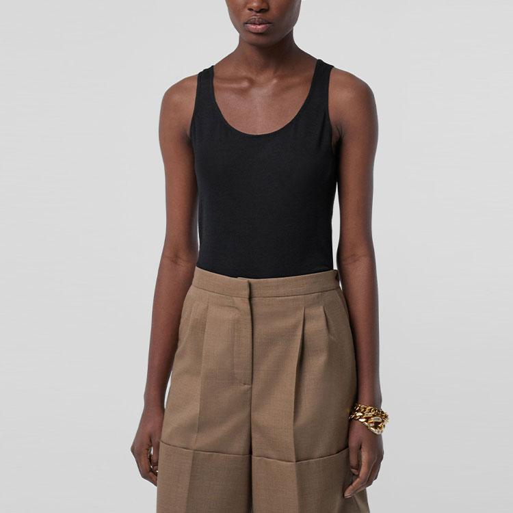 Lookbook (W) Burberry Camisola Negra Seda Lana Cachemir Monograma SS21. 80422051