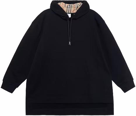 (W) Burberry 黑色有機棉格紋寬鬆連帽上衣 80358591 Buy (W) Burberry 黑色有機棉格紋寬鬆連帽上衣 80358591