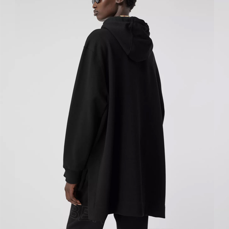 Purchase (W) Burberry 黑色有機棉格紋寬鬆連帽上衣 80358591